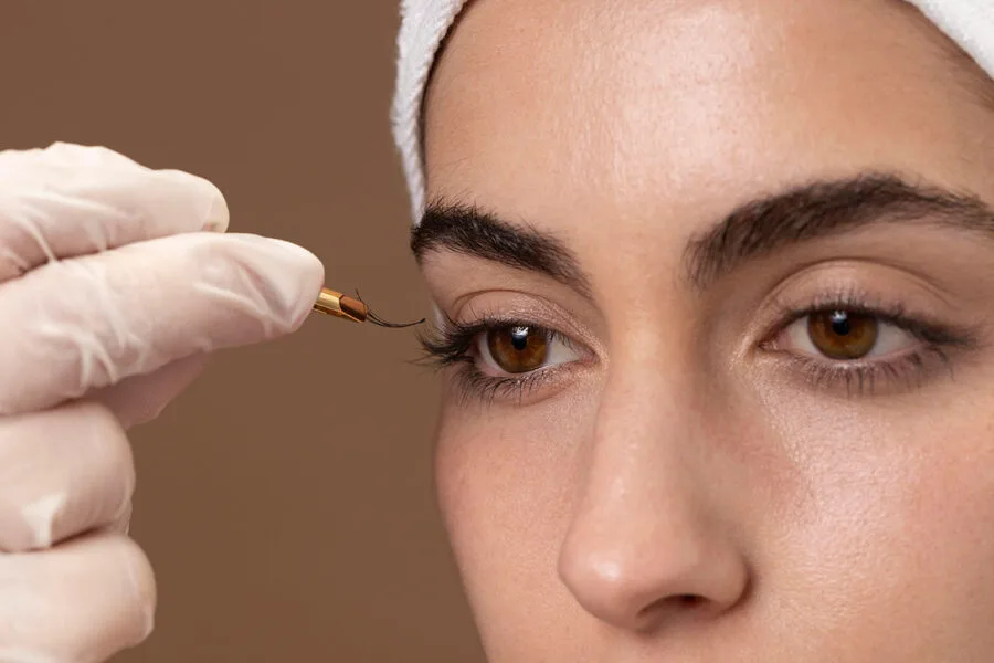 Eyelash extensions application